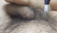 Asian close-up pantyhose footjob series 55