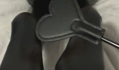 leather thigh highs spank feet