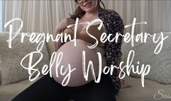 Pregnant Secretary Belly Worship - A roleplay pregnancy scene featuring Pregnant Belly, Belly Shaking, Belly Slapping, and Spitting ft MILF Sassypantz