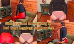 Stinkface and Smothering in Red Yoga Leggings and Panties! - Bellafussara
