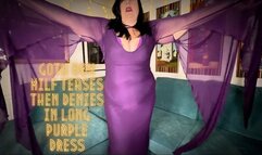 Goth BBW MILF Teases Then Denies in Long Purple Dress 720p