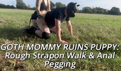 GOTH MOMMY PEGS DISOBEDIENT PUPPY: Leg-Humping & Rough Anal Training in Sports Gear