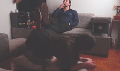 MALE DOMINATION, the secretary who made me smell and lick her sweaty feet, now I have her tied up, licking my feet like a good bitch