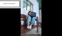 Caribean_feet11 reading in pink fuzzy itchy socks