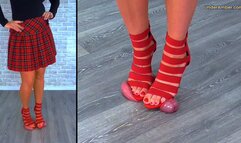 212 Split Cam - Goddess Amber - Grinding The Cum From Your Balls Under My Red Gladiator Stilettos - Cock Face Trample Trampling CBT Ballbusting Shoejob