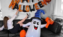 secretary destroys Halloween decorations