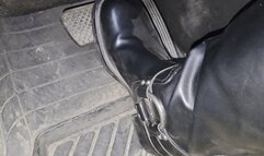 Evalynn Revving in Black Motorcycle Boots