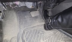 Evalynn Driving Hard in Tall Biker Boots