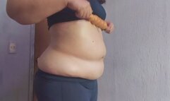 Oiled Belly Massage with Wooden Roller