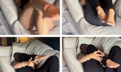 Miss Nancy: Silent Flex & Tease — A Slow, Seductive Display in Skin-Tight Stirrup Leggings, Every Stretch and Wiggle Building Tension Until Her Bare Feet Take Center Stage for the Perfect Legging & Foot Fetish Fantasy.