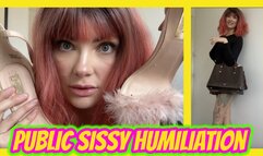 Public Sissy Humiliation Panty Exposure and Obedience
