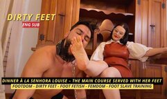 Dinner à la Senhora Louise – the main course served with her feet (720 EN SUB) - Foot Humiliation - Dirty Feet - Foot Slave Training - Foot Domination - Foot Worship - Femdom