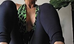 Milah ultra sexy feet JOI session on Mule heels and Bonafide black leggins