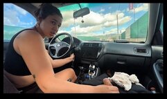 Stranger helps Curvy Latina w Big TITS, with the car if she gives him a delicious blowjob and handjob