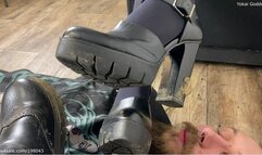 Dirty shoes worship, spitting and humiliation with My bestie