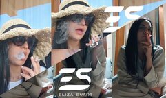 Smoking an all white Marlboro - 2 clips