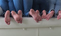 Sexy barefoot play of four girls smSo