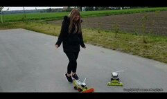 toy car crush in black fila sneakers