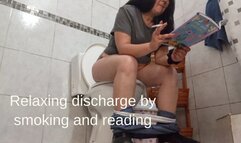 Relaxing discharge by smoking and reading