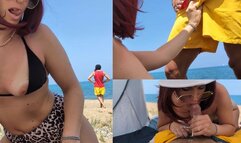 Scopo in Pubblico nella Spiaggia Nudista con il BAGNINO