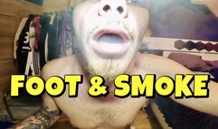 Foot fetish and smoke in yellow underwear
