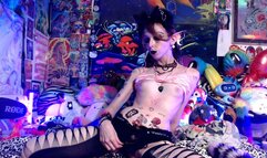 Quick Flash Teasing From A Frisky Goth Angel!