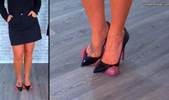 215 Amber Split Cam - Goddess Amber & Miss Lucy - Crushing The Cum From Your Balls Under Plexiglass & Our Hot Louboutin Heels - Cock Face Trample Trampling CBT Ballbusting Shoejob