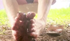 The wild blackberries have already fallen in my garden... and my feet know how to play with them while I smoke.