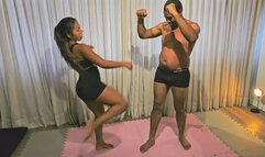 Sexy Karate Goddess DESTROYS Arrogant Opponent – Begs to Kiss Her Victorious Feet!