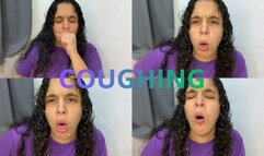 Intense Coughing Fit on the Couch – Watery Eyes and Real Reaction