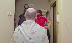 Femdom Hairdresser BarberShop Shaved Bald Beard Domination 6