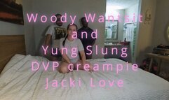 Jacki Love gets a DVP and Double creampie from Woody Wantsit and Yung Slung