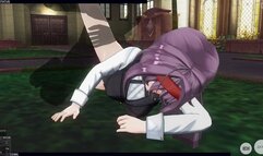 3D HENTAI Konno Yuuki Gets Fucked in the Yard and Takes a Creampie