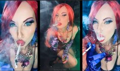 Jassica Rabbit smokes Eve 120 close up & marlboro red speed