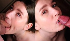 EYES ROLLING DEEPTHROAT BLOWJOB CUM ON LIPS FullHD