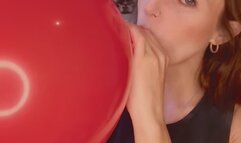 Empress Scarlett Blows up and big red balloon