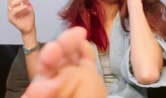 Sexy smoking milf... I'll just let you kneel in front of me, and be enveloped in my smoke, my feet will be presented in front of your face