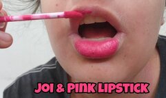 Stroke Instruction with Pink Lips, JOI Encouragement Fetish, Talking Dirty While Showing My Painted Mouth and Wet Tongue