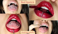 Red lipstick and a big mouth - Mouth Play - Mouth Fetish