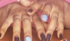 BBW Ebony Long Nails Lotion Play – Silent Tapping ASMR for Hand Fetish Junkies