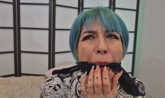 Self face bondage and gag talk