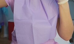 4 min Dental Assistant Luna performs a dental filling procedure on herself. Using a real dental unit meaning the hand drill pieces, water & suction actual work Fun Fact I am a real dental assistant! Wearing: Scrubs, white latex gloves, purple