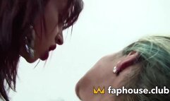 Super red-hot Latina tramp in a super-sexy underwear with a colorful hair and a insane mind