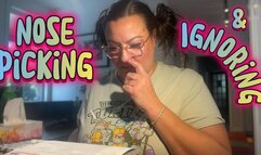 Nose-Picking Secretary Ignores You – Close-Up Nostril Play