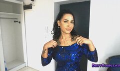 She comes home from a party, alone, and masturbates