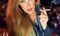 POV - Wearing leather pants and a genuine leather jacket, I invite you to smoke with me - Dunhill Menthol 100