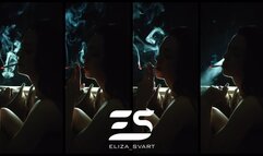 Smoking a Marlboro red 100 in the dark