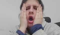 Silly girl making funny faces: Goofy face fetish ,tongue out, face fetish lot of expressions