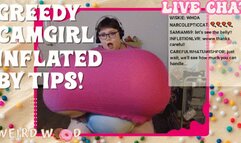 Greedy Camgirl Gets Inflated By Tips - WMV