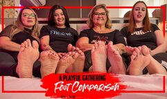 Nara, Ju, Juliette and Calidoe: A Playful Foot Comparison (720 EN-sub) Foot Fetish - Soles - Size Comparison - Toe Nails - Barefoot - POV Feet